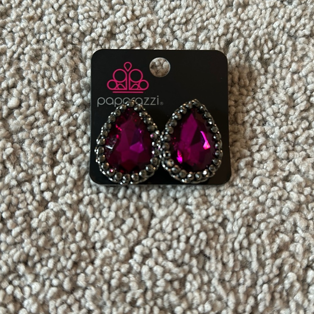 Black and Fuschia Earrings